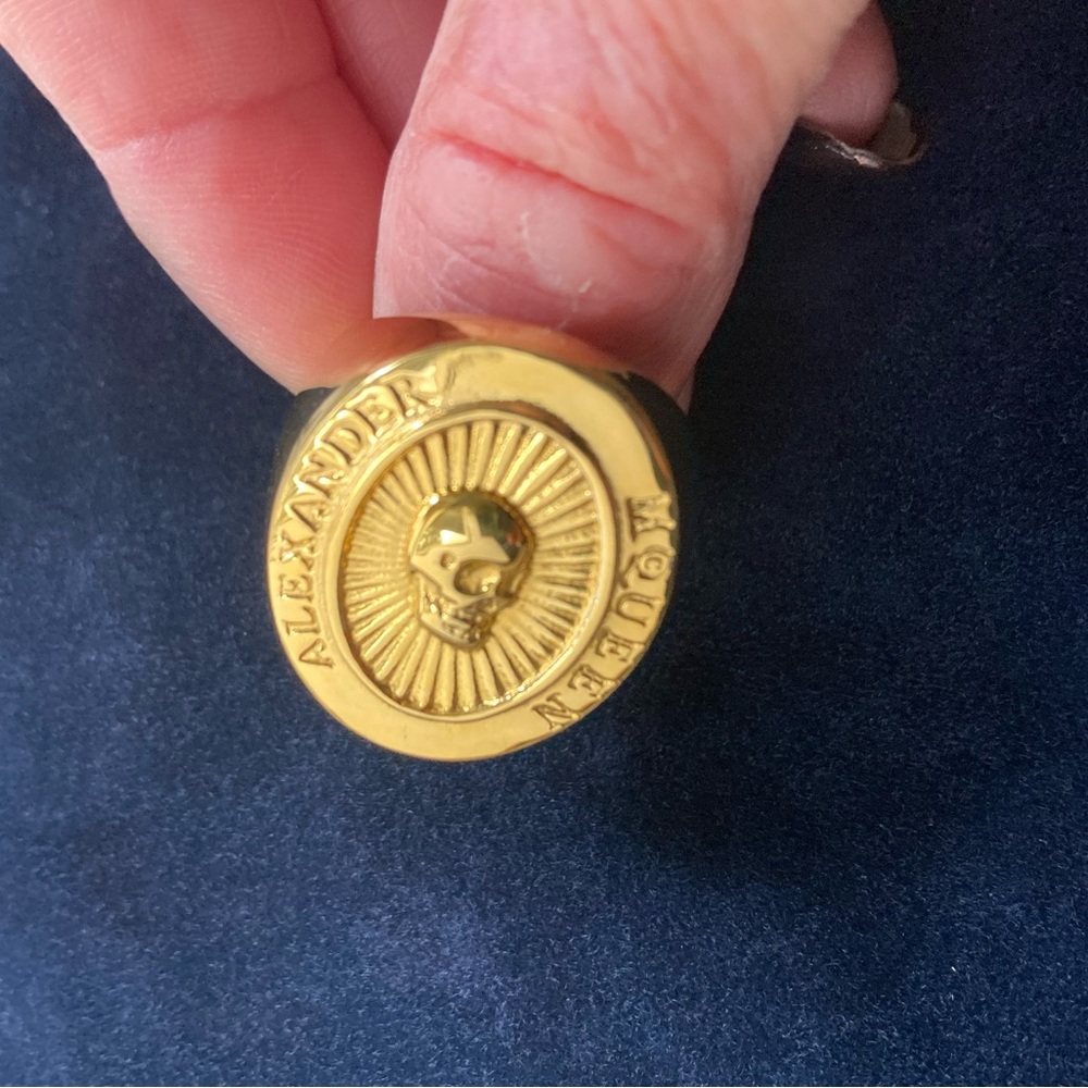 Alexander McQueen Gold Medallion Ring